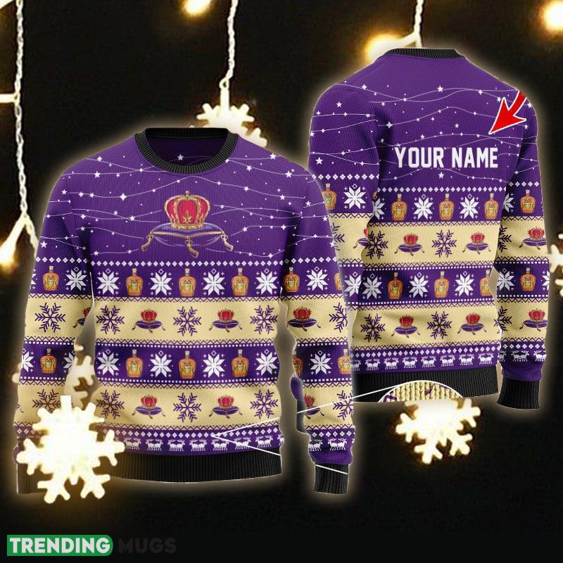 Custom Name Christmas Twinkle Lights Crown Royal Ugly Christmas Sweater - Personalized Christmas Twinkle Lights Crown Royal Ugly Christmas Sweater Custom Name Christmas Twinkle Lights Crown Royal Ugly Christmas Sweater - Personalized Christmas Twinkle Lights Crown Royal Ugly Christmas Sweater