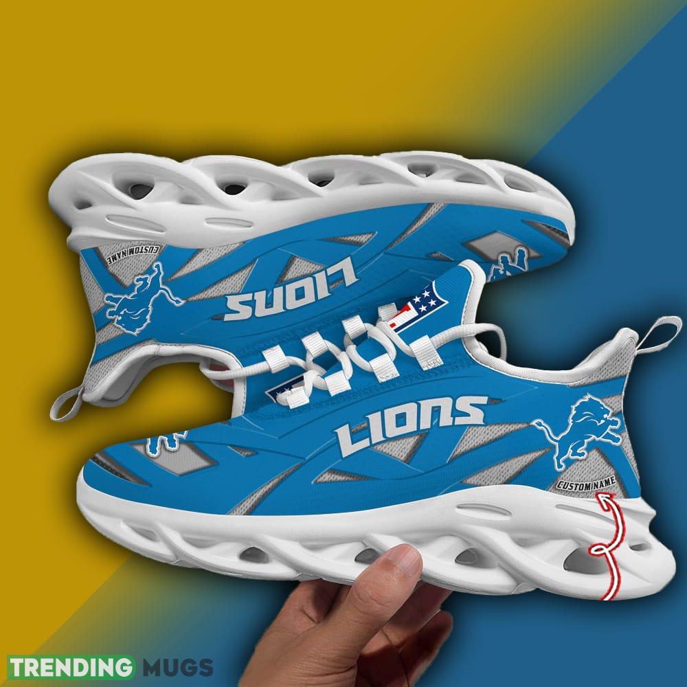 Custom Name Detroit Lions NFL Striped Max Soul Shoes Gift For Men Women Max Soul Custom Name Detroit Lions NFL Striped Max Soul Shoes Gift For Men Women Max Soul