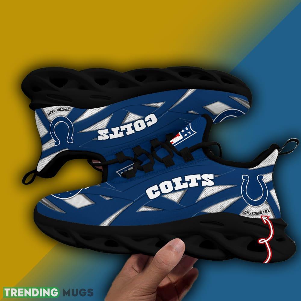Custom Name Indianapolis Colts NFL Striped Max Soul Shoes Gift For Men Women Max Soul Custom Name Indianapolis Colts NFL Striped Max Soul Shoes Gift For Men Women Max Soul