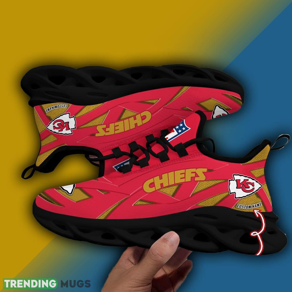 Custom Name Kansas City Chiefs NFL Striped Max Soul Shoes Gift For Men Women Max Soul Custom Name Kansas City Chiefs NFL Striped Max Soul Shoes Gift For Men Women Max Soul