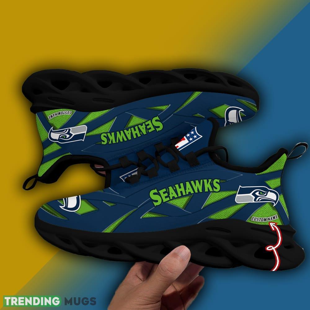 Custom Name Seattle seahawks NFL Striped Max Soul Shoes Gift For Men Women Max Soul Custom Name Seattle seahawks NFL Striped Max Soul Shoes Gift For Men Women Max Soul