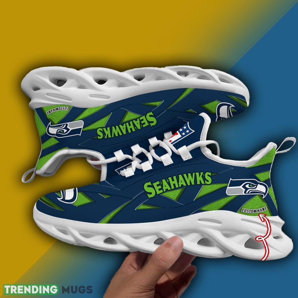 Custom Name Seattle seahawks NFL Striped Max Soul Shoes Gift For Men Women Max Soul Custom Name Seattle seahawks NFL Striped Max Soul Shoes Gift For Men Women Max Soul