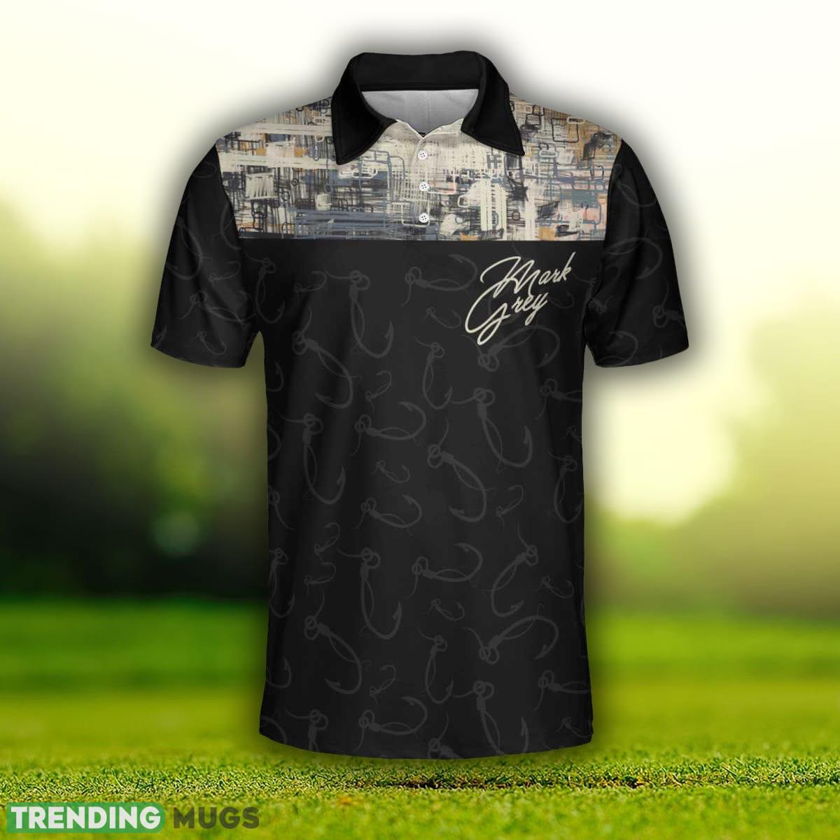 Custom Name Simple Camo Elegant All Over Print, Fish Hook Pattern Fishing Shirt Polo Shirt Polo Shirt Custom Name Simple Camo Elegant All Over Print, Fish Hook Pattern Fishing Shirt Polo Shirt Polo Shirt