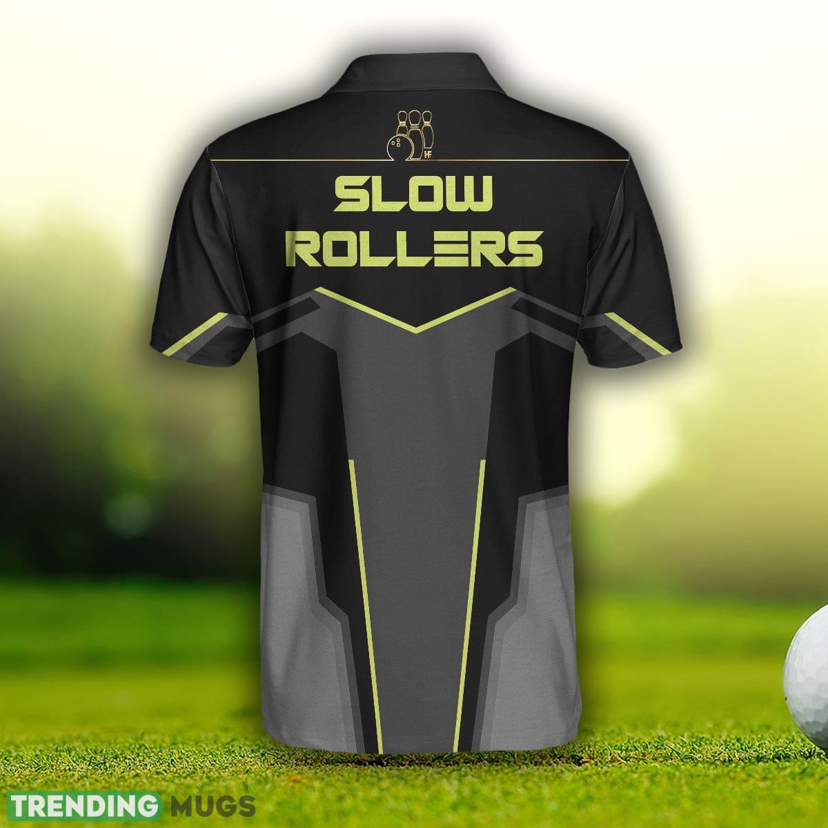 Custom Name Slow Roll Black and Golden Pattern Bowling Polo Shirt For Men And Women Polo Shirt Custom Name Slow Roll Black and Golden Pattern Bowling Polo Shirt For Men And Women Polo Shirt