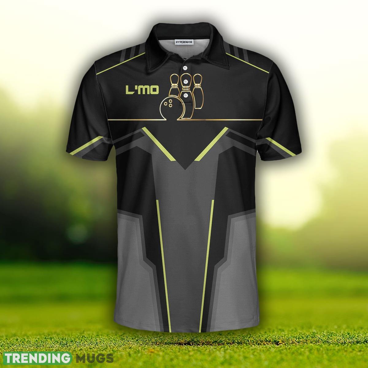 Custom Name Slow Roll Black and Golden Pattern Bowling Polo Shirt For Men And Women Polo Shirt Custom Name Slow Roll Black and Golden Pattern Bowling Polo Shirt For Men And Women Polo Shirt