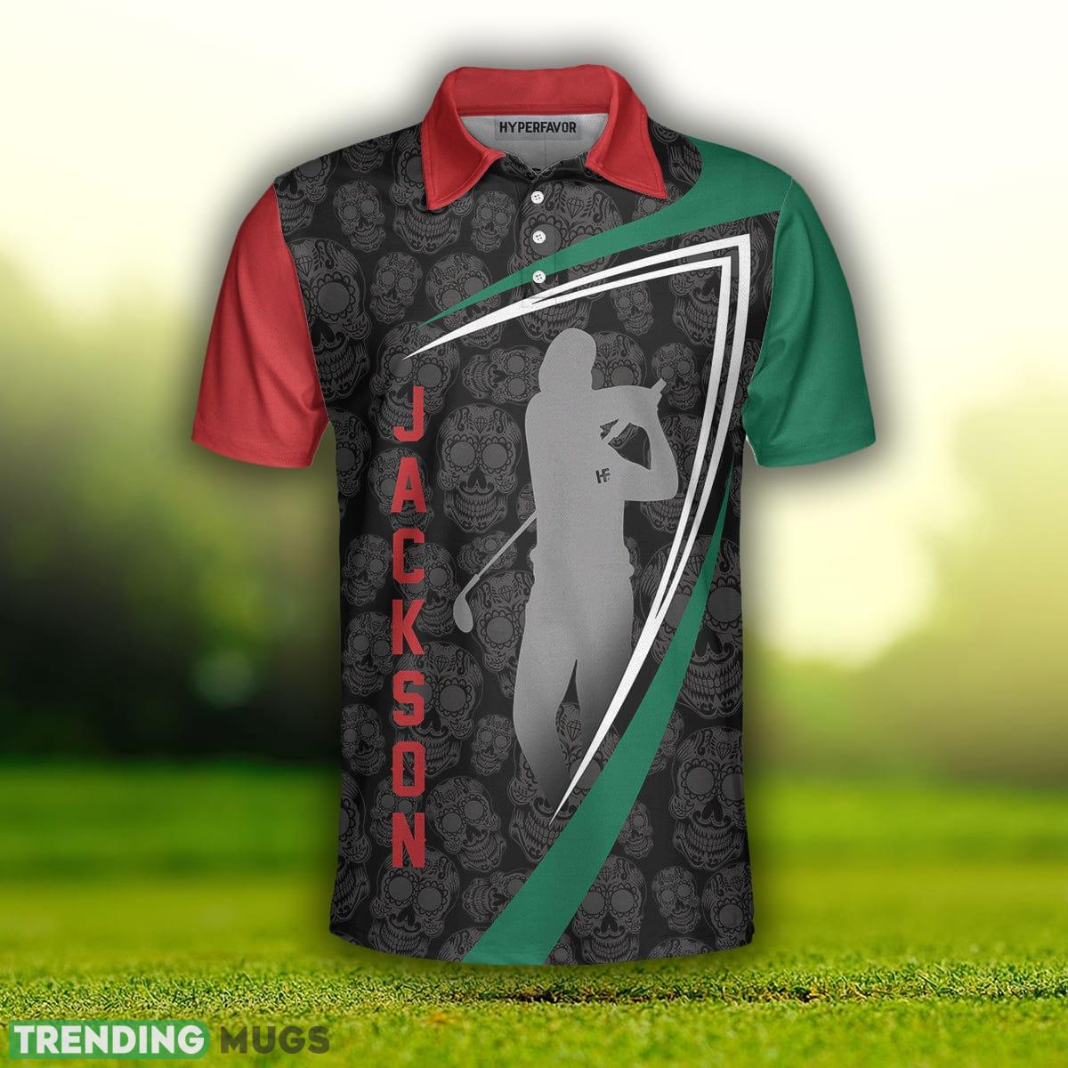 Custom Name Sugar Skull Golf, Skull Pattern Golf Shirt, Cool Golf Shirt Design Polo Shirt Polo Shirt Custom Name Sugar Skull Golf, Skull Pattern Golf Shirt, Cool Golf Shirt Design Polo Shirt Polo Shirt