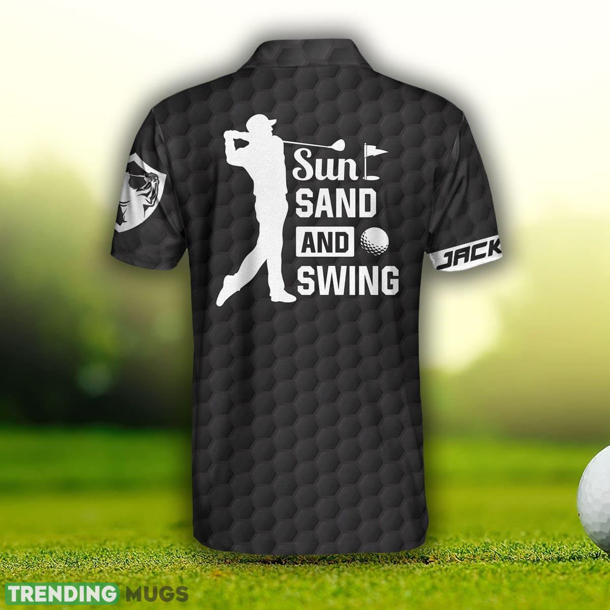 Custom Name Sun Sand and Swing, Black American Flag Golf Shirt Polo Shirt For Men And Women - Sun Sand and Swing Custom Polo Shirt, Personalized Black American Flag Golf Shirt For Men_2 Custom Name Sun Sand and Swing, Black American Flag Golf Shirt Polo Shirt For Men And Women - Sun Sand and Swing Custom Polo Shirt, Personalized Black American Flag Golf Shirt For Men_2