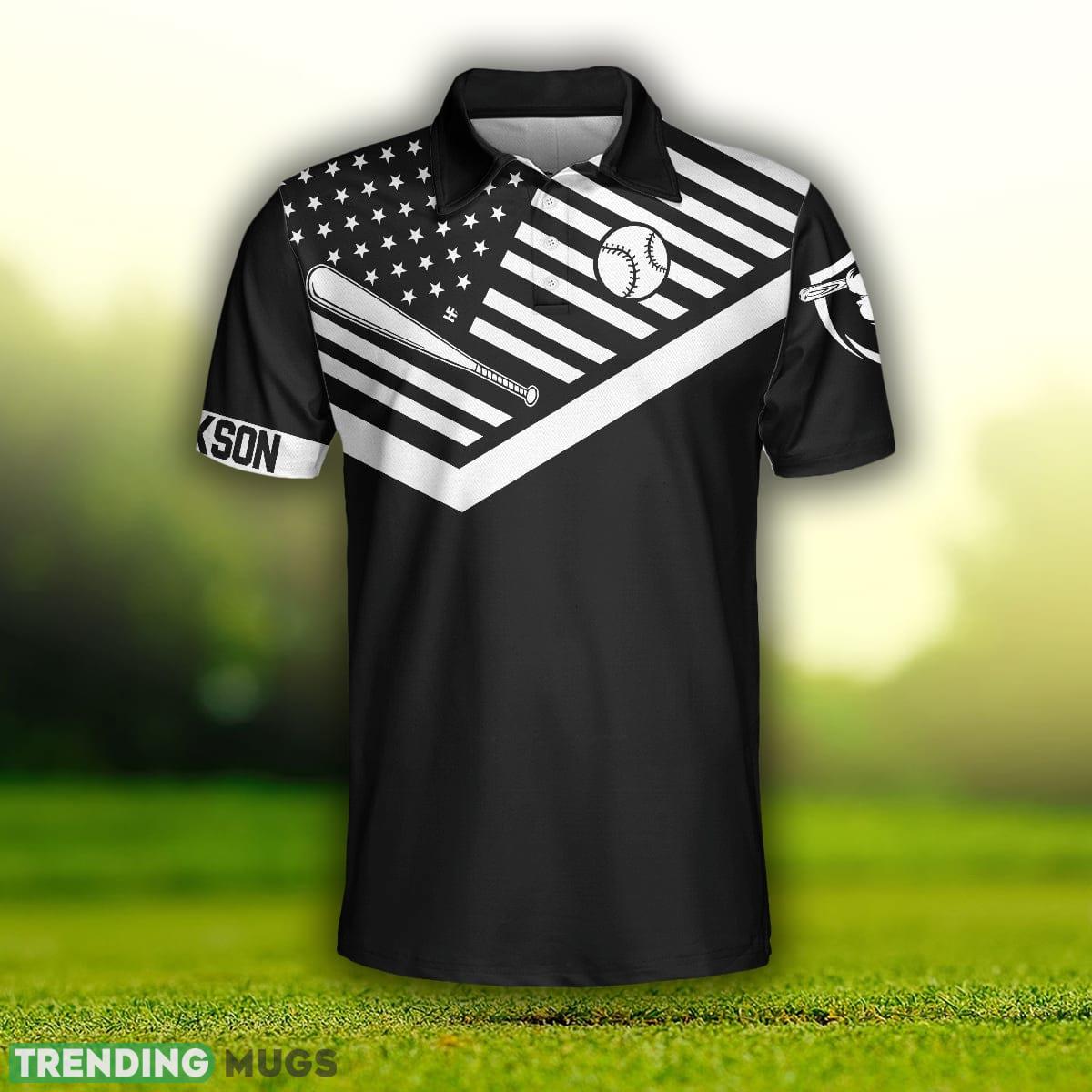 Custom Name Take Me Out To The Ball Game, Black American Flag Baseball Shirt Polo Shirt Polo Shirt Custom Name Take Me Out To The Ball Game, Black American Flag Baseball Shirt Polo Shirt Polo Shirt