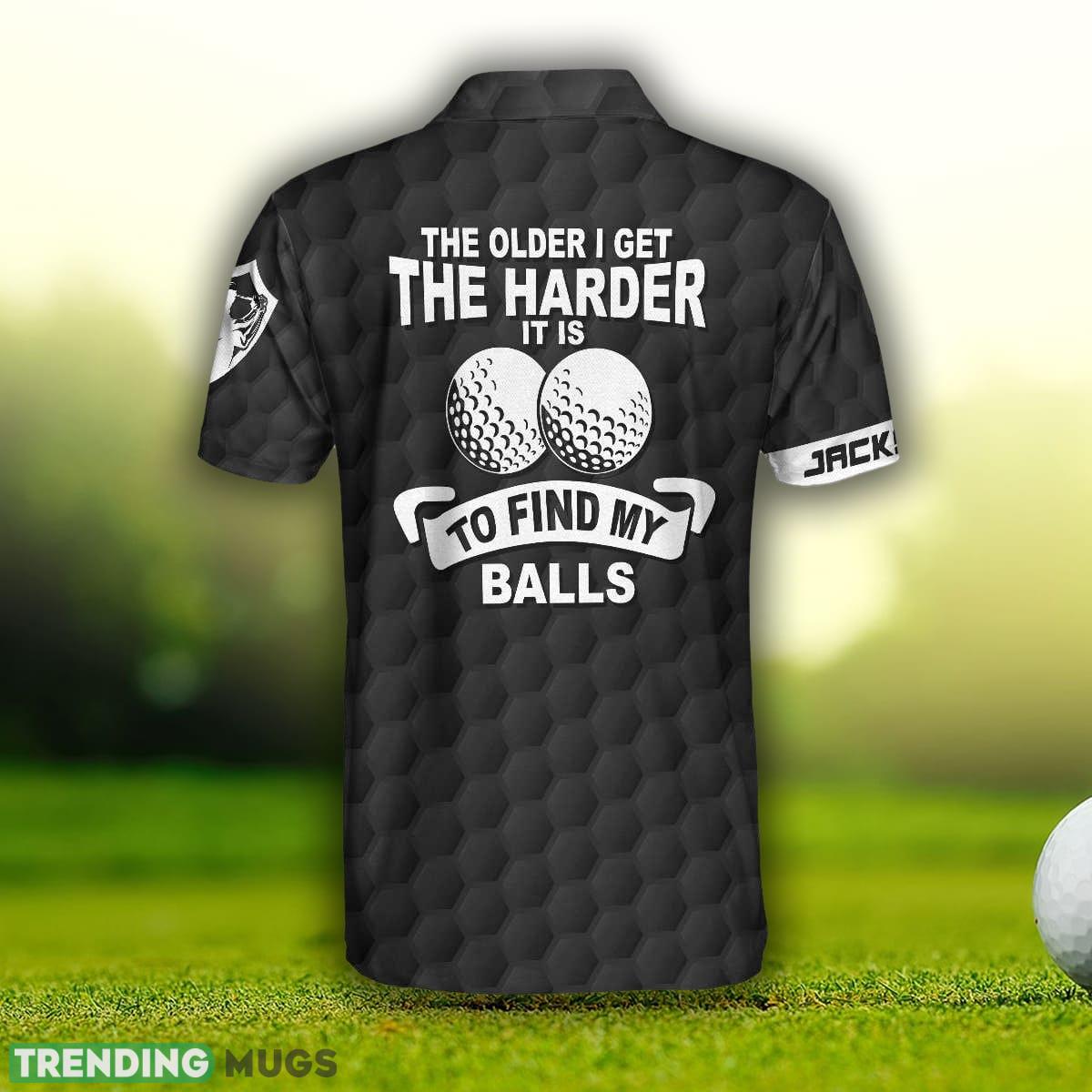 Custom Name The Older I Get The Harder It Is To Find My Balls Golf, Black American Flag Golf Shirt Polo Shirt Polo Shirt Custom Name The Older I Get The Harder It Is To Find My Balls Golf, Black American Flag Golf Shirt Polo Shirt Polo Shirt