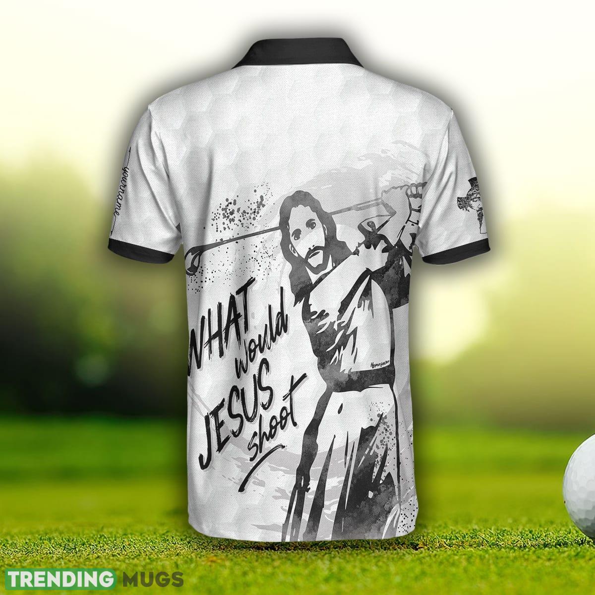 Custom Name What Would Jesus Shoot Black And White, Golf Shirt Polo Shirt For Men And Women Polo Shirt Custom Name What Would Jesus Shoot Black And White, Golf Shirt Polo Shirt For Men And Women Polo Shirt