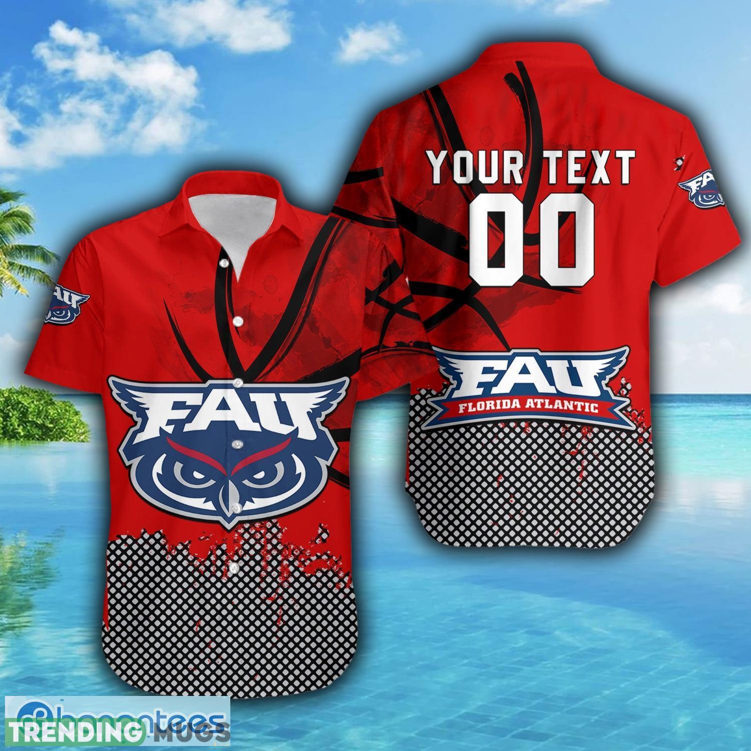 Custom Number And Name Florida Atlantic Owls Hawaiian Shirt Basketball Net Grunge Pattern NCAA Gift For Fans Hawaiian Shirt Custom Number And Name Florida Atlantic Owls Hawaiian Shirt Basketball Net Grunge Pattern NCAA Gift For Fans Hawaiian Shirt