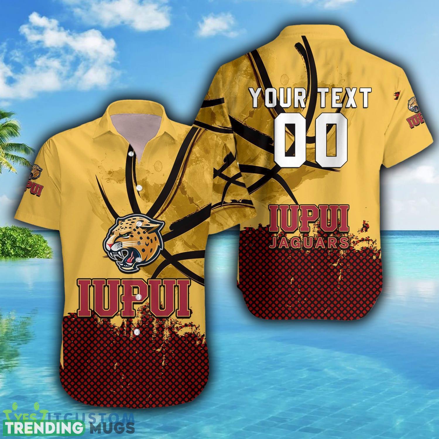 Custom Number And Name IUPUI Jaguars Hawaiian Shirt Basketball Net Grunge Pattern NCAA Gift For Fans Hawaiian Shirt Custom Number And Name IUPUI Jaguars Hawaiian Shirt Basketball Net Grunge Pattern NCAA Gift For Fans Hawaiian Shirt