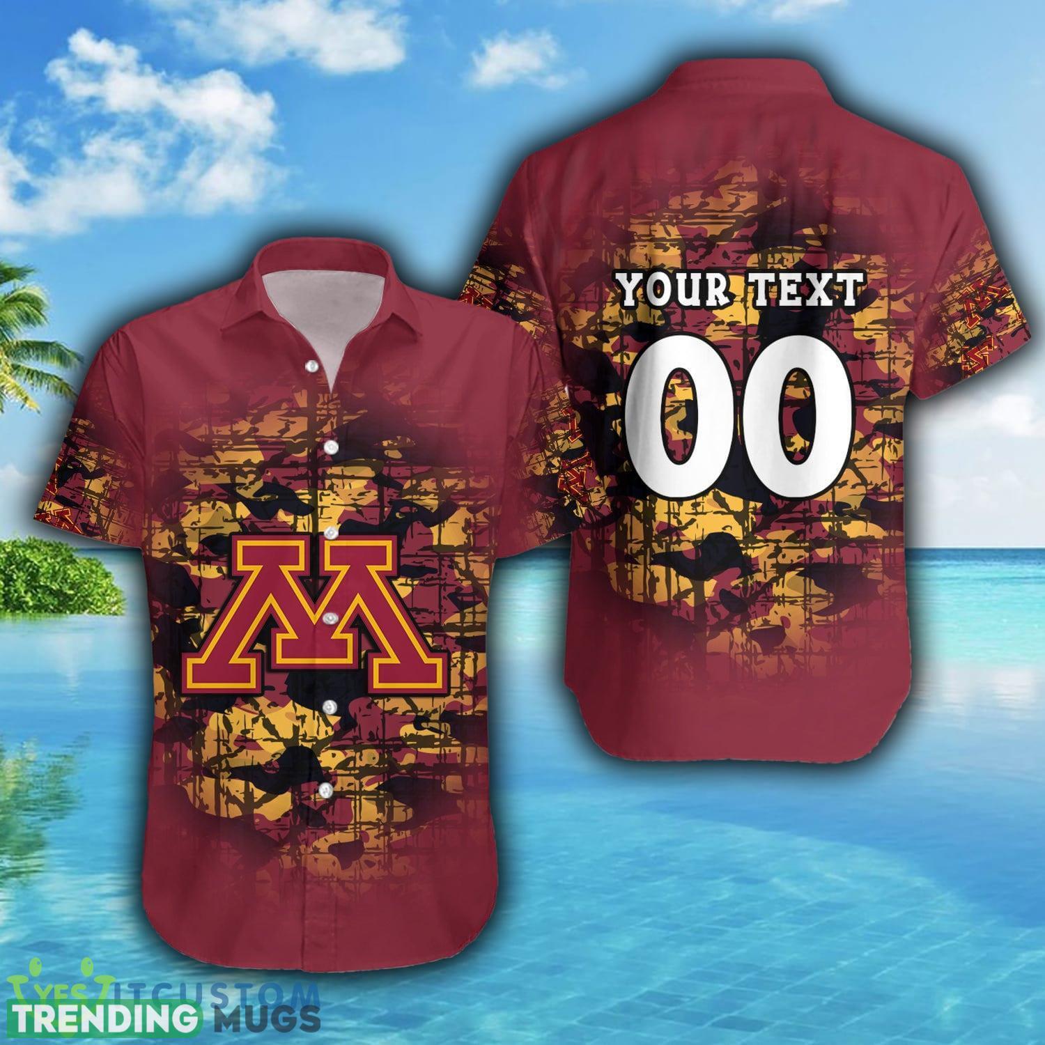 Custom Number And Name Minnesota Golden Gophers Hawaiian Shirt Camouflage Vintage NCAA Gift For Fans Hawaiian Shirt Custom Number And Name Minnesota Golden Gophers Hawaiian Shirt Camouflage Vintage NCAA Gift For Fans Hawaiian Shirt