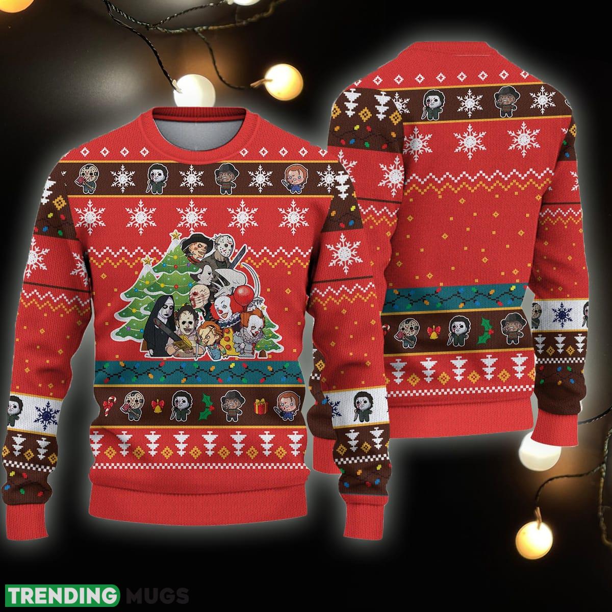 Cute Horror Characters Woolen Ugly Christmas Sweater Gift For Men Women - Cute Horror Characters Christmas Ugly Sweater Woolen Sweater Christmas Gift For Holiday Scary Movies Ugly Christmas Sweater_1 Cute Horror Characters Woolen Ugly Christmas Sweater Gift For Men Women - Cute Horror Characters Christmas Ugly Sweater Woolen Sweater Christmas Gift For Holiday Scary Movies Ugly Christmas Sweater_1