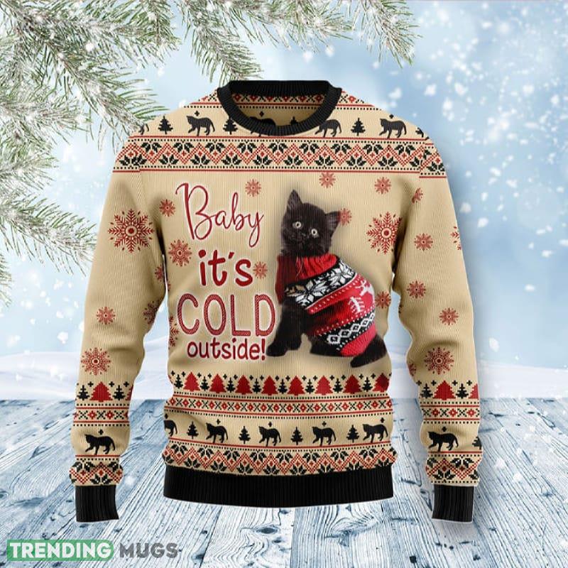 Cute Kitten It's Cold Outside Ugly Christmas Sweater Gift For Men Women 3D Sweater Cute Kitten It's Cold Outside Ugly Christmas Sweater Gift For Men Women - Cute Kitten It's Cold Outside Ugly Christmas Sweater For Women & Men - Adult - Couples - Gift for Cat Lovers_2