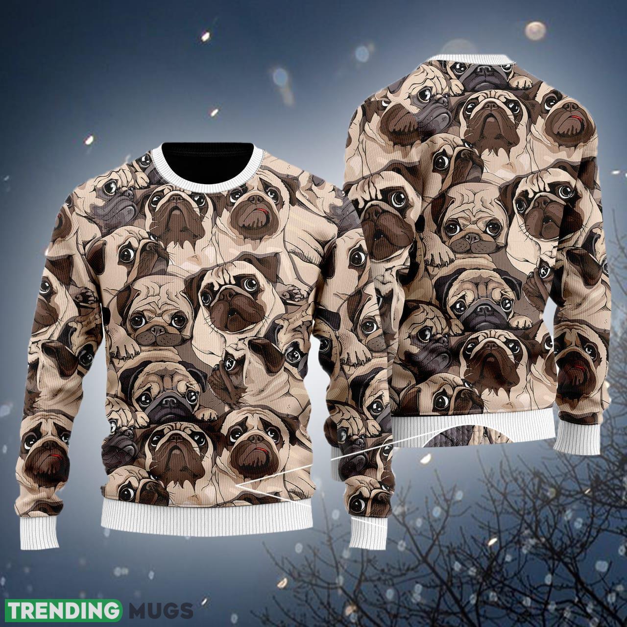 Cute Pug Dog Ugly Christmas Sweater Gift For Men Women - Cute Pug Dog - Ugly Christmas Sweater For Women & Men - Adult - Gift for Dog Lovers_2 Cute Pug Dog Ugly Christmas Sweater Gift For Men Women - Cute Pug Dog - Ugly Christmas Sweater For Women & Men - Adult - Gift for Dog Lovers_2