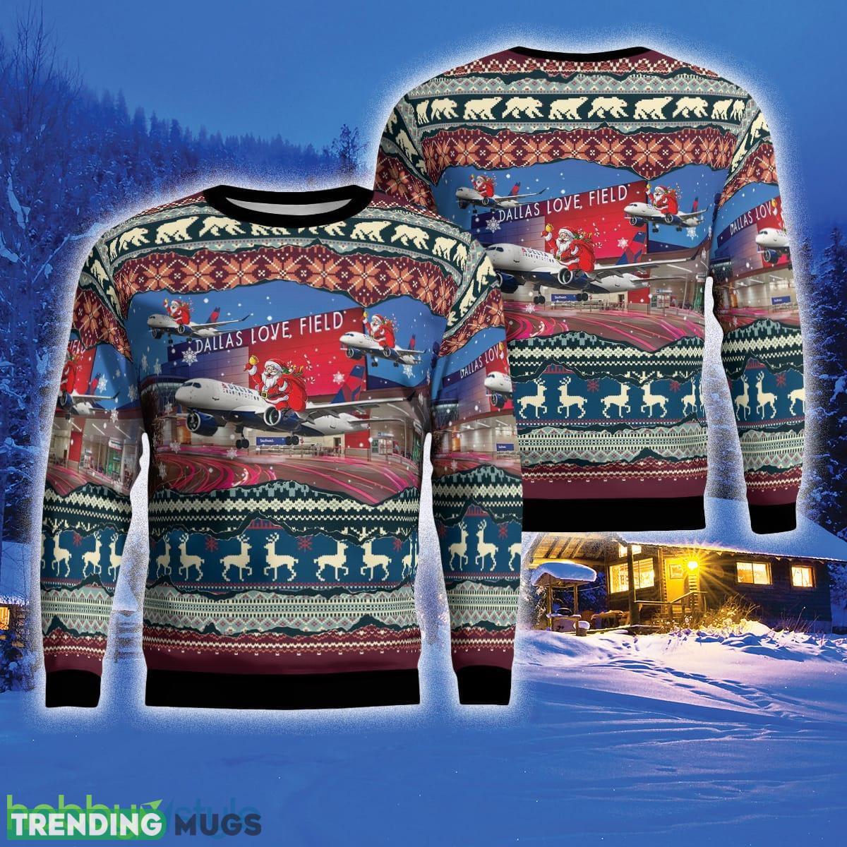 Delta Air Lines Airbus A220-300 Flying Over Dallas Love Field 3D Sweater For Men And Women Gift For Christmas - Delta Air Lines Airbus A220-300 Flying Over Dallas Love Field Christmas Ugly Sweater_1 Delta Air Lines Airbus A220-300 Flying Over Dallas Love Field 3D Sweater For Men And Women Gift For Christmas - Delta Air Lines Airbus A220-300 Flying Over Dallas Love Field Christmas Ugly Sweater_1