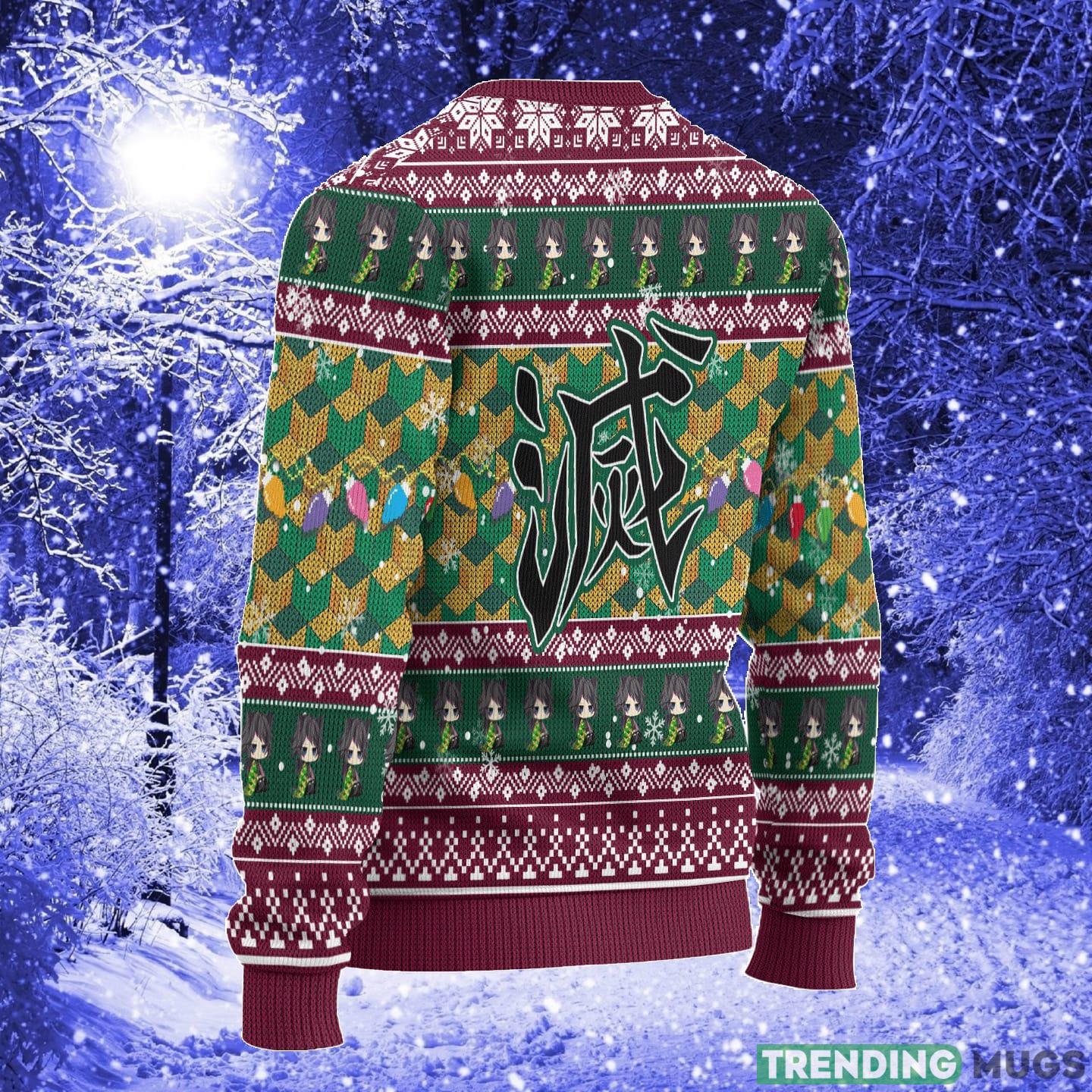Demon Slayer Giyuu Tomioka Anime Xmas Women Mens Ugly Christmas Sweater 3D Sweater Demon Slayer Giyuu Tomioka Anime Xmas Women Mens Ugly Christmas Sweater 3D Sweater