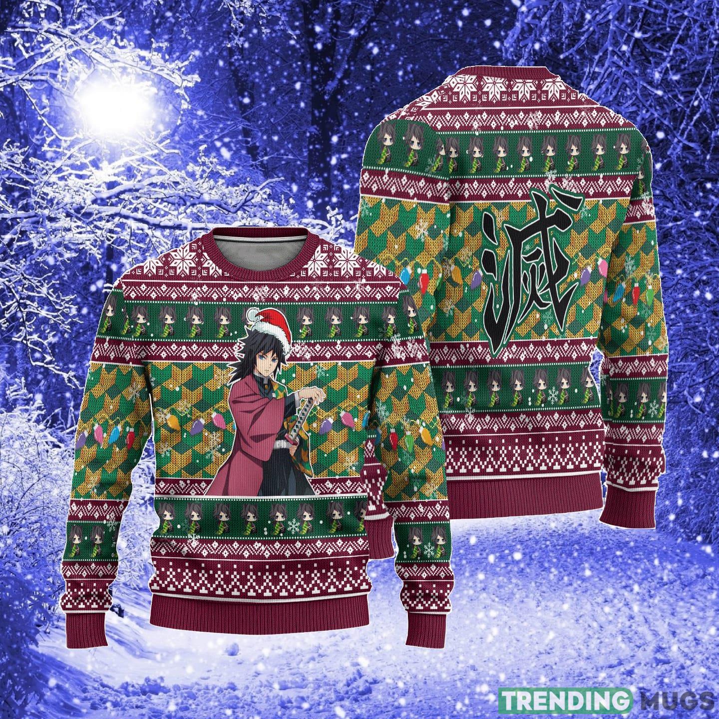 Demon Slayer Giyuu Tomioka Anime Xmas Women Mens Ugly Christmas Sweater 3D Sweater Demon Slayer Giyuu Tomioka Anime Xmas Women Mens Ugly Christmas Sweater 3D Sweater