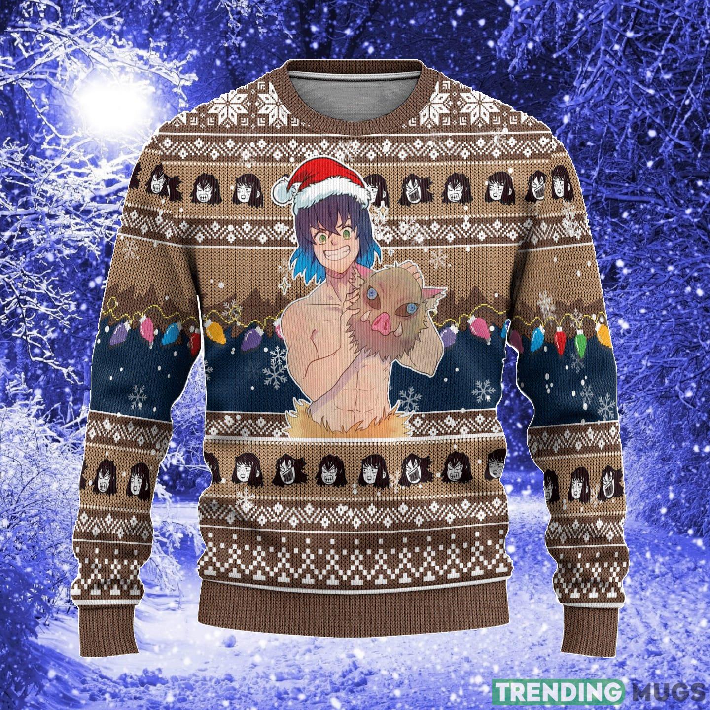 Demon Slayer Inosuke Hashibira Anime Xmas Women Mens Ugly Christmas Sweater - Demon Slayer Inosuke Hashibira Anime Ugly Christmas Sweater Xmas Gift_1 Demon Slayer Inosuke Hashibira Anime Xmas Women Mens Ugly Christmas Sweater - Demon Slayer Inosuke Hashibira Anime Ugly Christmas Sweater Xmas Gift_1