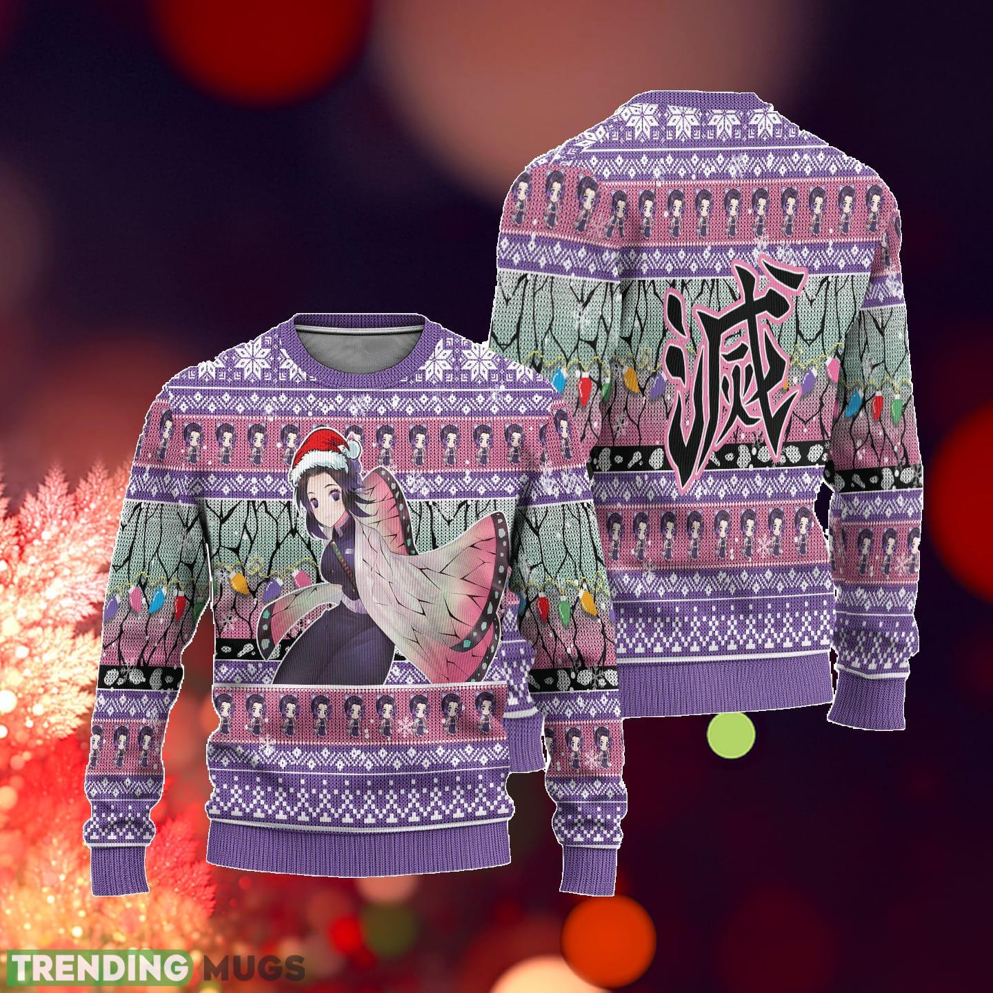 Demon Slayer Shinobu Kochou Anime Xmas Ideas Ugly Christmas Sweater Gift Thanksgiving 3D Sweater Demon Slayer Shinobu Kochou Anime Xmas Ideas Ugly Christmas Sweater Gift Thanksgiving 3D Sweater
