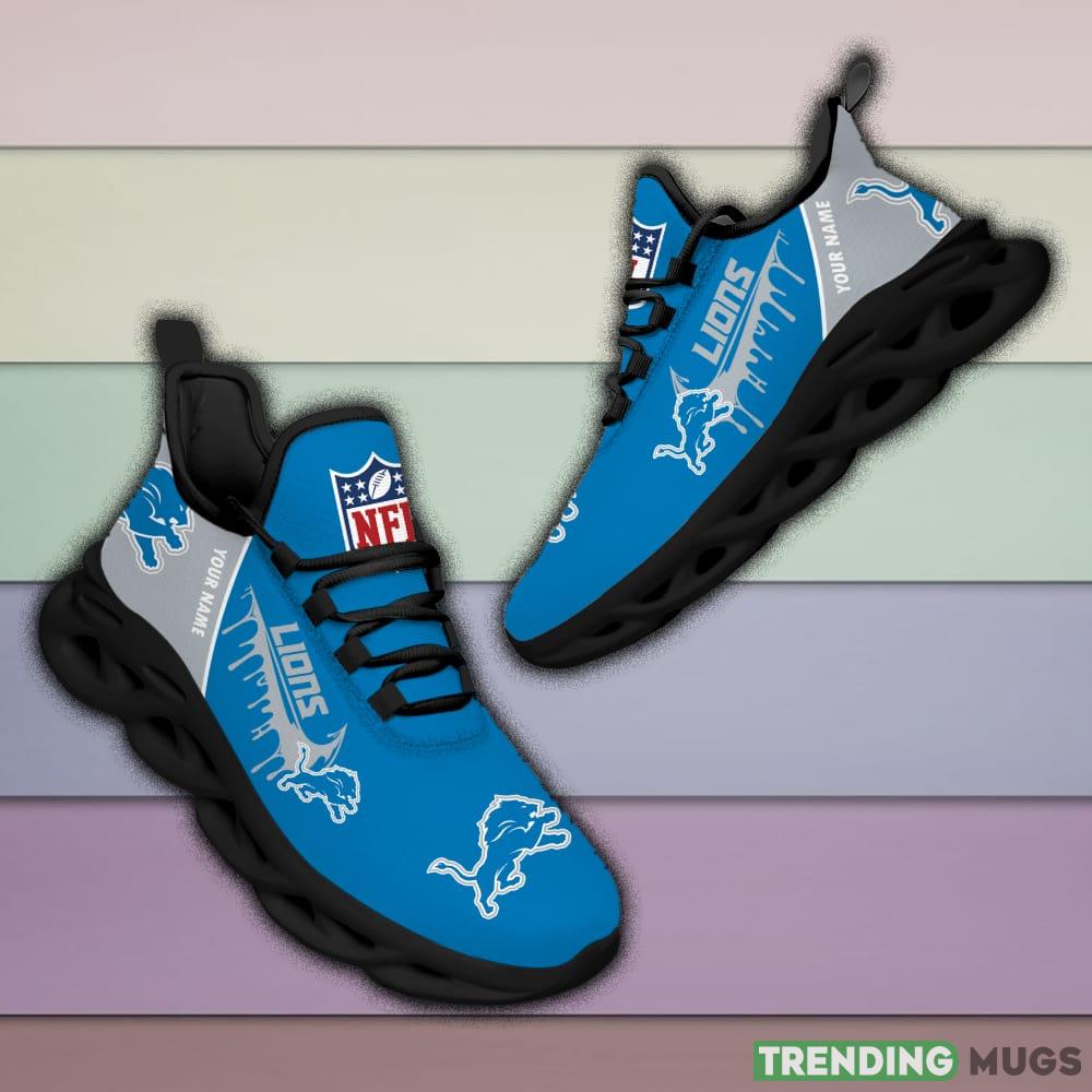 Detroit Lions Drip Logo NFL Max Soul Shoes Custom Name For Men And Women Running Sneakers Max Soul Detroit Lions Drip Logo NFL Max Soul Shoes Custom Name For Men And Women Running Sneakers Max Soul