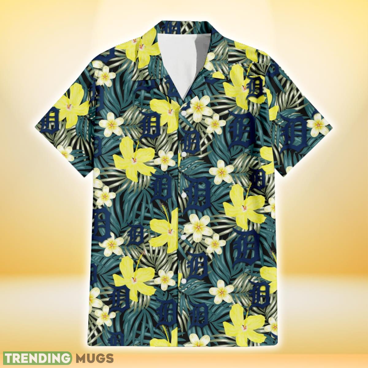 Detroit Tigers Hibiscus Green Palm Leaf Black Background 3D Hawaiian Shirt Gift For Fans Hawaiian Shirt Detroit Tigers Hibiscus Green Palm Leaf Black Background 3D Hawaiian Shirt Gift For Fans Hawaiian Shirt
