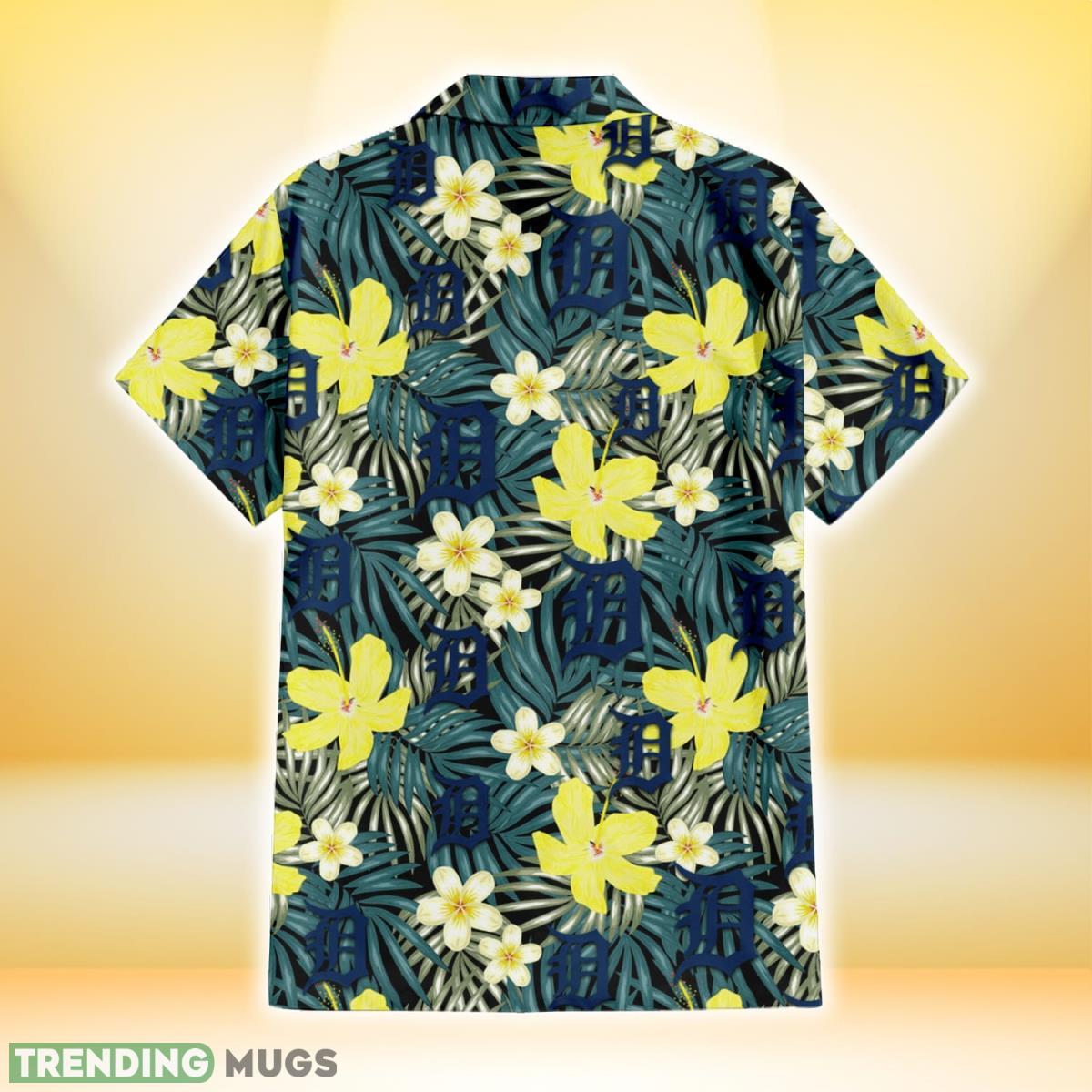 Detroit Tigers Hibiscus Green Palm Leaf Black Background 3D Hawaiian Shirt Gift For Fans Hawaiian Shirt Detroit Tigers Hibiscus Green Palm Leaf Black Background 3D Hawaiian Shirt Gift For Fans Hawaiian Shirt