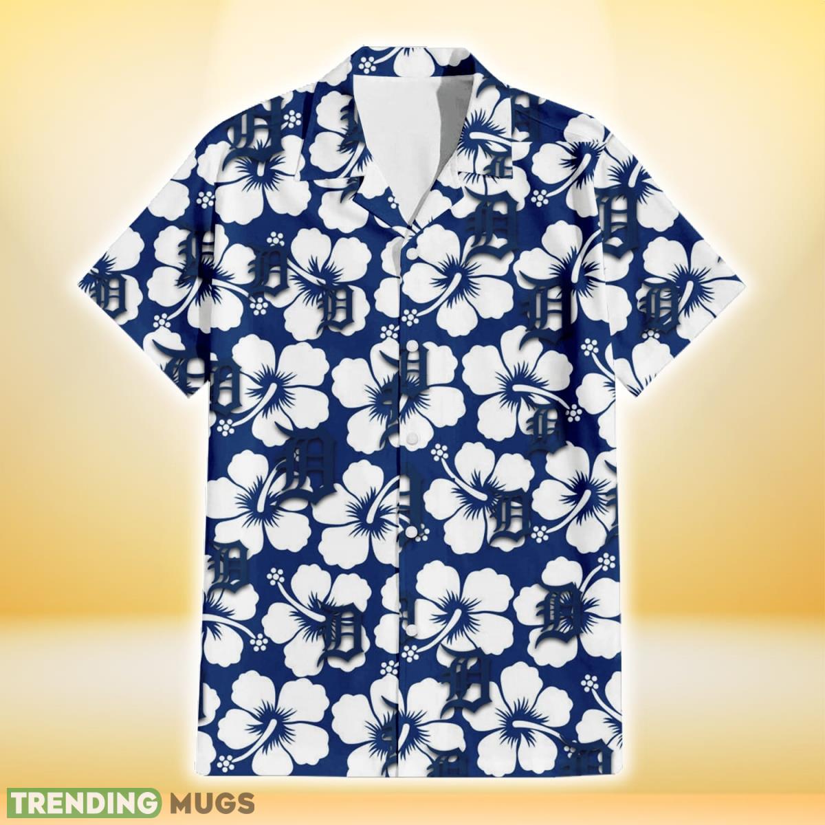 Detroit Tigers Modern White Hibiscus Navy Background 3D Hawaiian Shirt Gift For Fans Hawaiian Shirt Detroit Tigers Modern White Hibiscus Navy Background 3D Hawaiian Shirt Gift For Fans Hawaiian Shirt