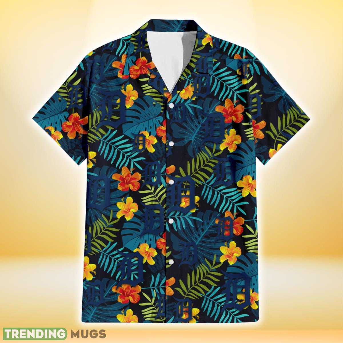 Detroit Tigers Orange Yellow Green Leaf Black Background 3D Hawaiian Shirt Gift For Fans Hawaiian Shirt Detroit Tigers Orange Yellow Green Leaf Black Background 3D Hawaiian Shirt Gift For Fans Hawaiian Shirt