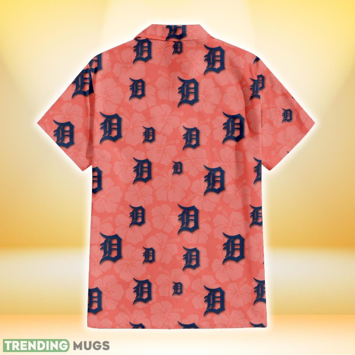 Detroit Tigers Peach Puff Hibiscus Tomato Orange Background 3D Hawaiian Shirt Gift For Fans Hawaiian Shirt Detroit Tigers Peach Puff Hibiscus Tomato Orange Background 3D Hawaiian Shirt Gift For Fans Hawaiian Shirt