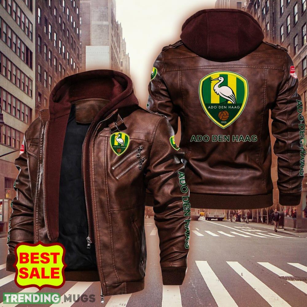 Eredivisie ADO Den Haag Big Logo Brown And Black Leather Jacket Men Women 2D Leather Jacket Eredivisie ADO Den Haag Big Logo Brown And Black Leather Jacket Men Women 2D Leather Jacket