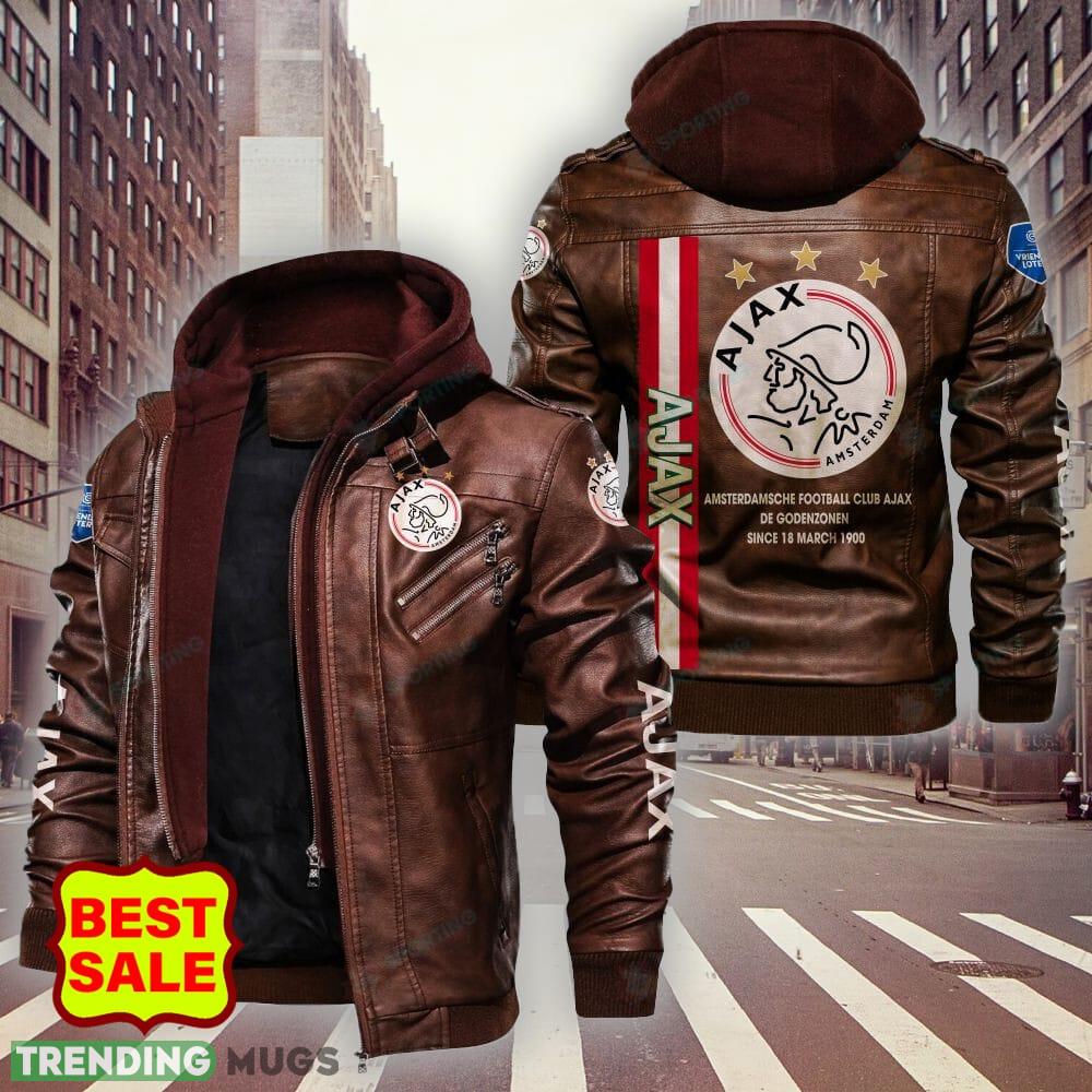Eredivisie AFC Ajax Brown And Black Leather Jacket For Men And Women 2D Leather Jacket Eredivisie AFC Ajax Brown And Black Leather Jacket For Men And Women 2D Leather Jacket
