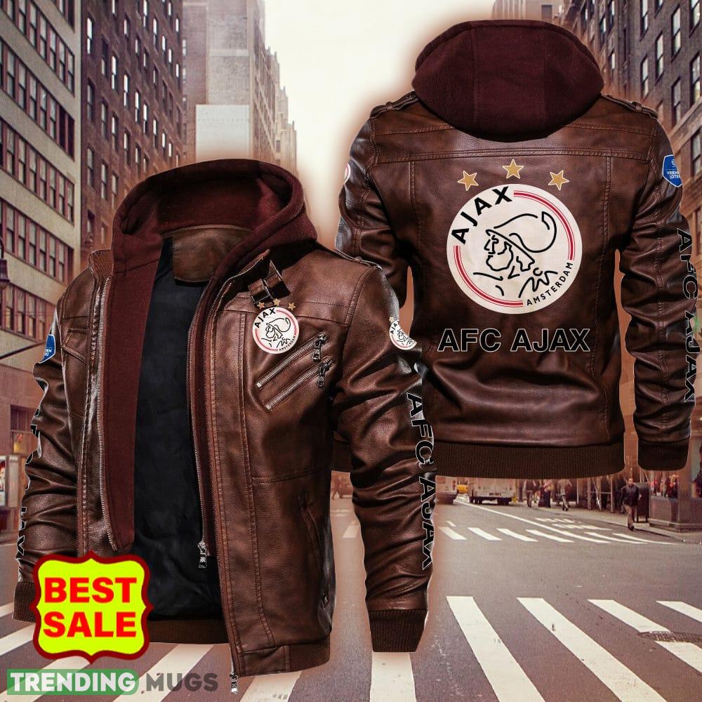 Eredivisie AFC Ajax Logo 1 Brown And Black Leather Jacket For Men And Women 2D Leather Jacket Eredivisie AFC Ajax Logo 1 Brown And Black Leather Jacket For Men And Women 2D Leather Jacket