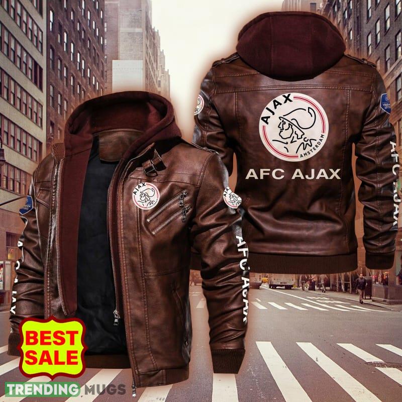 Eredivisie AFC Ajax Logo 2 Brown And Black Leather Jacket For Men And Women 2D Leather Jacket Eredivisie AFC Ajax Logo 2 Brown And Black Leather Jacket For Men And Women 2D Leather Jacket