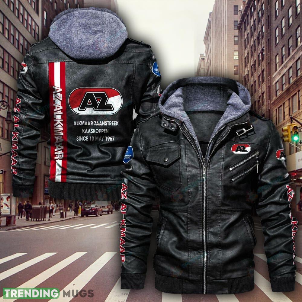 Eredivisie AZ Alkmaar Logo 7 Brown And Black Leather Jacket For Men And Women - Eredivisie AZ Alkmaar Leather Jacket_1 Eredivisie AZ Alkmaar Logo 7 Brown And Black Leather Jacket For Men And Women - Eredivisie AZ Alkmaar Leather Jacket_1