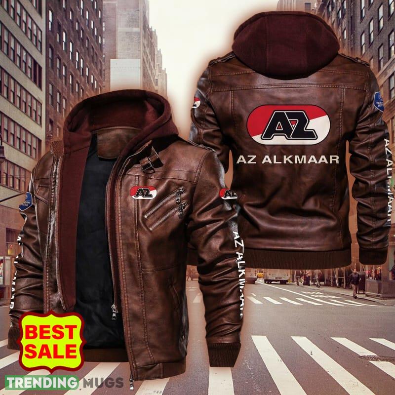 Eredivisie AZ Alkmaar Logo 9 Brown And Black Leather Jacket For Men And Women 2D Leather Jacket Eredivisie AZ Alkmaar Logo 9 Brown And Black Leather Jacket For Men And Women 2D Leather Jacket