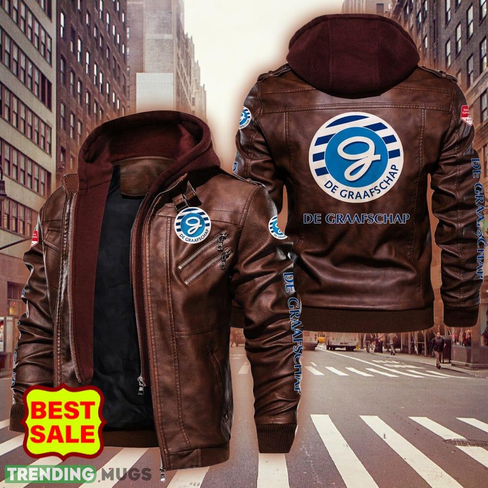 Eredivisie De Graafschap Big Logo Brown And Black Leather Jacket Men Women 2D Leather Jacket Eredivisie De Graafschap Big Logo Brown And Black Leather Jacket Men Women 2D Leather Jacket