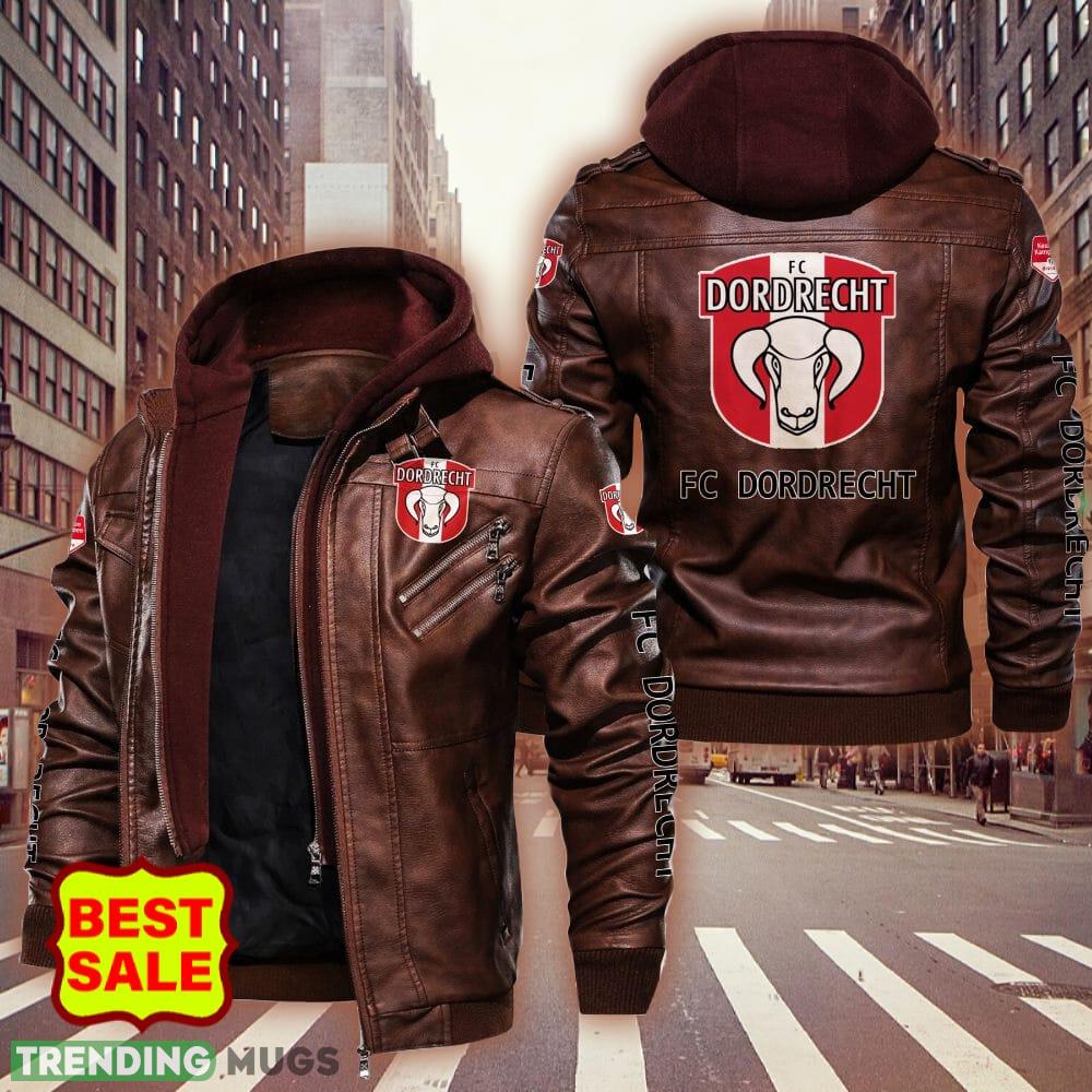 Eredivisie FC Dordrecht Big Logo Brown And Black Leather Jacket Men Women 2D Leather Jacket Eredivisie FC Dordrecht Big Logo Brown And Black Leather Jacket Men Women 2D Leather Jacket