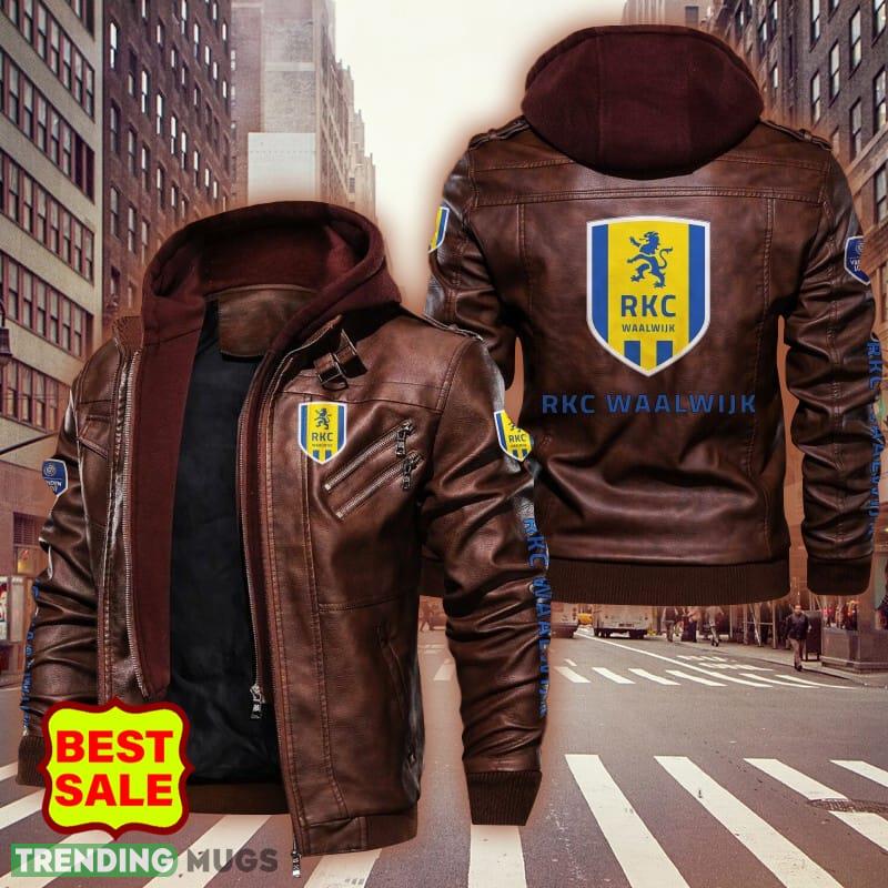 Eredivisie RKC Waalwijk Logo 5 Brown And Black Leather Jacket For Fans 2D Leather Jacket Eredivisie RKC Waalwijk Logo 5 Brown And Black Leather Jacket For Fans 2D Leather Jacket