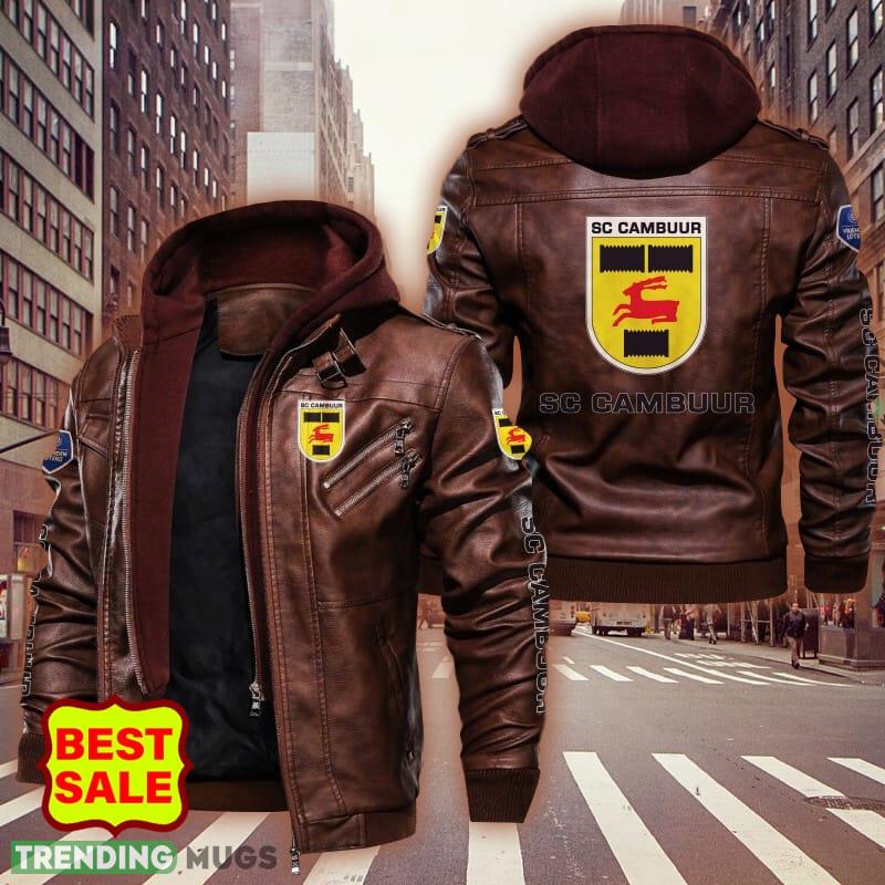 Eredivisie SC Cambuur Logo 1 Brown And Black Leather Jacket For Men And Women 2D Leather Jacket Eredivisie SC Cambuur Logo 1 Brown And Black Leather Jacket For Men And Women 2D Leather Jacket