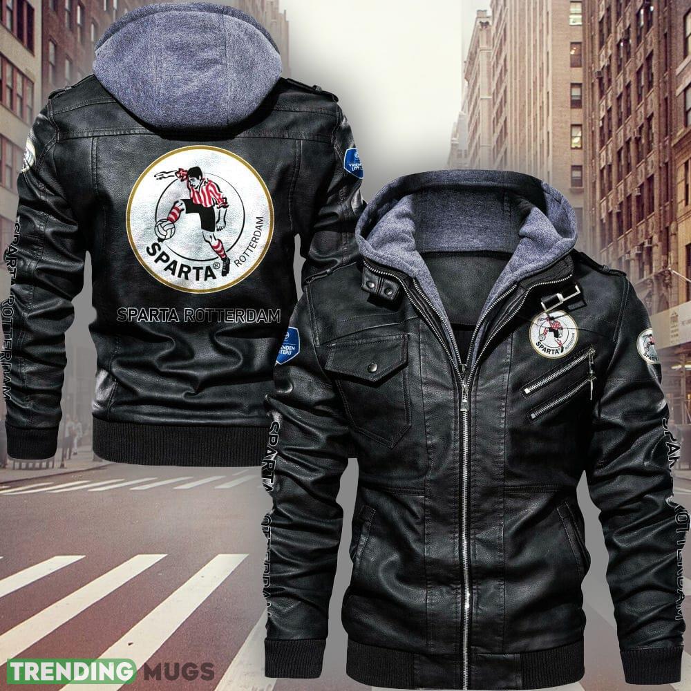 Eredivisie Sparta Rotterdam Style 7 Logo Brown And Black Leather Jacket For Fans - Eredivisie Sparta Rotterdam Leather Jacket_1 Eredivisie Sparta Rotterdam Style 7 Logo Brown And Black Leather Jacket For Fans - Eredivisie Sparta Rotterdam Leather Jacket_1