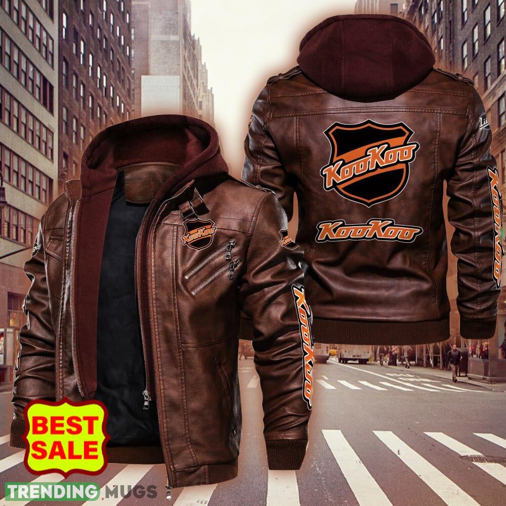 Finland Fans KooKoo Big Logo Brown And Black Leather Jacket Men Women 2D Leather Jacket Finland Fans KooKoo Big Logo Brown And Black Leather Jacket Men Women 2D Leather Jacket