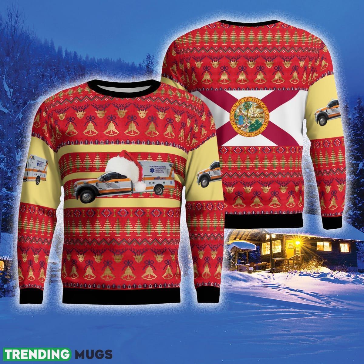 Florida Volusia County EMS 3D Sweater For Men And Women Gift For Christmas - Florida, Volusia County EMS Christmas Ugly Sweater 3D_1 Florida Volusia County EMS 3D Sweater For Men And Women Gift For Christmas - Florida, Volusia County EMS Christmas Ugly Sweater 3D_1
