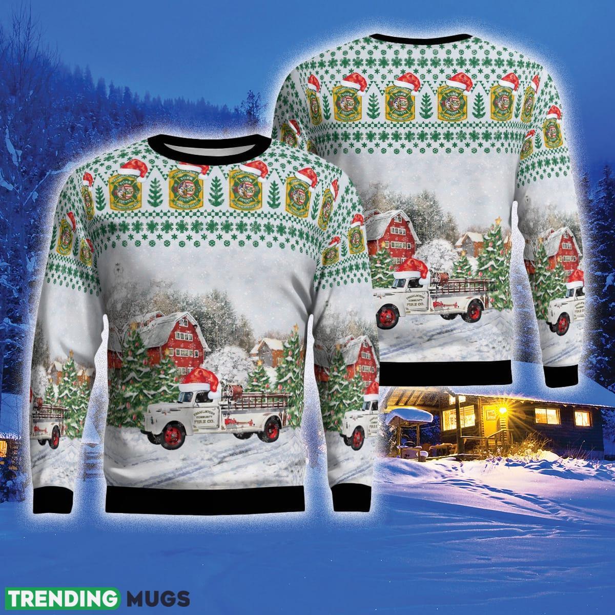 Franklintown York County Pennsylvania Franklintown Community Fire Co 3D Sweater For Men And Women Gift For Christmas - Franklintown, York County, Pennsylvania, Franklintown Community Fire Co Christmas Ugly Sweater 3D_1 Franklintown York County Pennsylvania Franklintown Community Fire Co 3D Sweater For Men And Women Gift For Christmas - Franklintown, York County, Pennsylvania, Franklintown Community Fire Co Christmas Ugly Sweater 3D_1