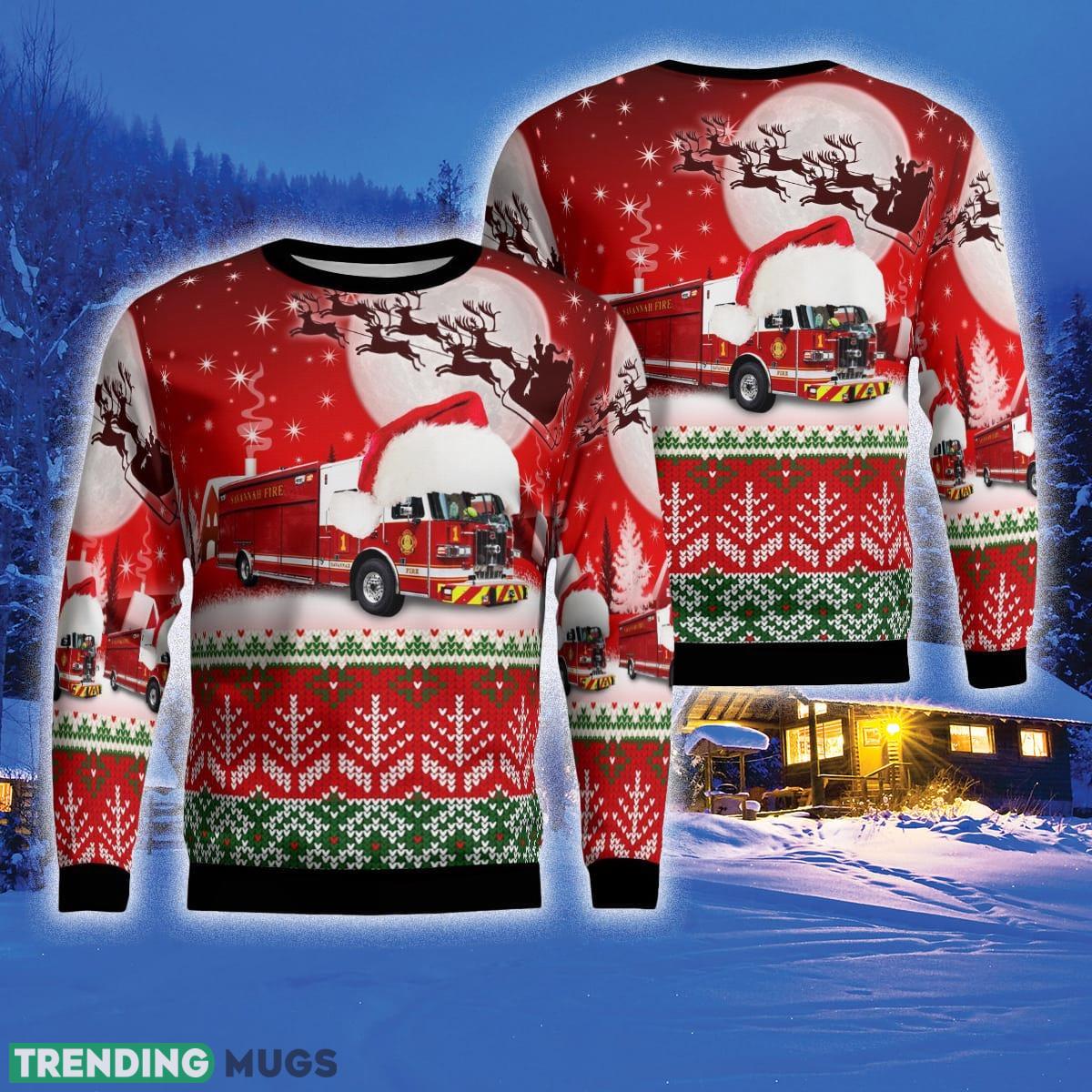 Georgia Savannah Fire & Emergency Services 3D Sweater For Men And Women Gift For Christmas - Georgia Savannah Fire & Emergency Services Ugly Sweater_1 Georgia Savannah Fire & Emergency Services 3D Sweater For Men And Women Gift For Christmas - Georgia Savannah Fire & Emergency Services Ugly Sweater_1