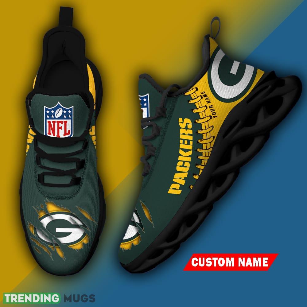 Green Bay Packers Chunky Sneakers Custom Name NFL Max Soul Shoes Gift For Fans Max Soul Green Bay Packers Chunky Sneakers Custom Name NFL Max Soul Shoes Gift For Fans Max Soul