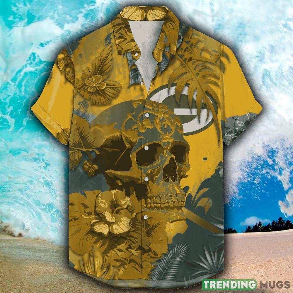 Green Bay Packers Hawaiian Signature Skull NFL Beach Summer Men And Women For Fans Gift - Green Bay Packers Hawaiian Signature Skull NFL_1 Green Bay Packers Hawaiian Signature Skull NFL Beach Summer Men And Women For Fans Gift - Green Bay Packers Hawaiian Signature Skull NFL_1