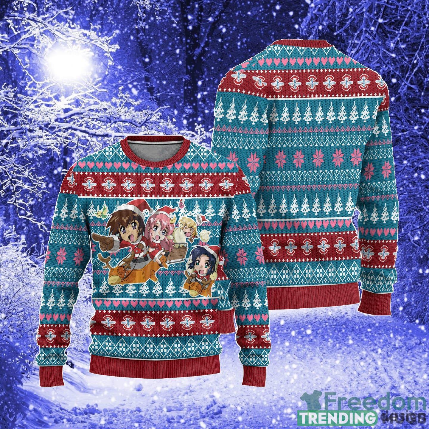 Gundam Team Anime Custom Chibi Xmas Women Mens Ugly Christmas Sweater 3D Sweater Gundam Team Anime Custom Chibi Xmas Women Mens Ugly Christmas Sweater 3D Sweater