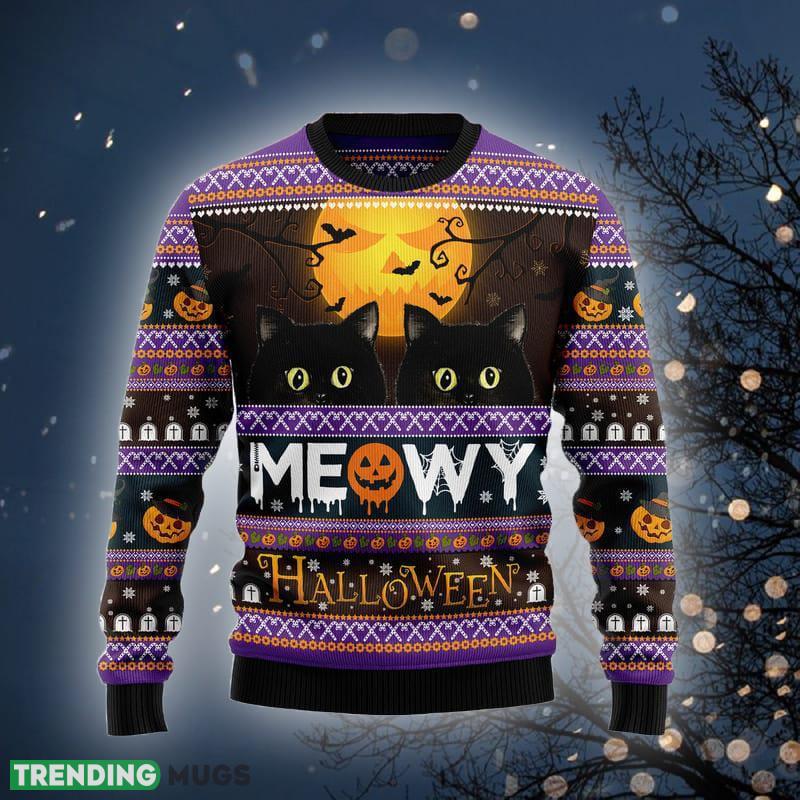 Halloween Black Cat Meowy Ugly Christmas Sweater Gift For Men Women - Halloween Black Cat Meowy Ugly Christmas Sweater For Men & Women Adult - Christmas Gifts_2 Halloween Black Cat Meowy Ugly Christmas Sweater Gift For Men Women - Halloween Black Cat Meowy Ugly Christmas Sweater For Men & Women Adult - Christmas Gifts_2